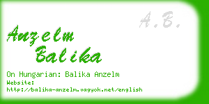 anzelm balika business card